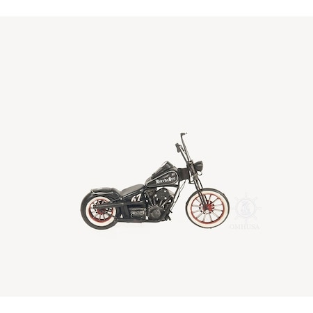 Homeroots 8" Black Metal Hand Painted Model Motorcycle Tabletop Sculpture 401168