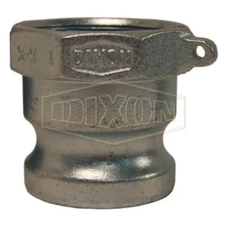 Dixon Boss-Lock Type A Cam and Groove Adapter, 1-1/4 in, Male Adapter x FNPT, Malleable Iron, Domestic 200-A-PM
