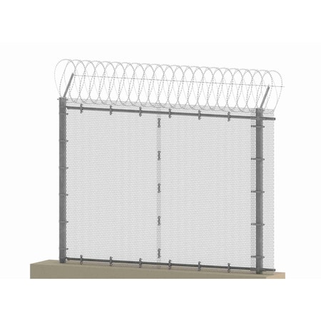 Razor Ribbon Atkore Maximum Security Fence Extension Kit w/ Razor Wire, 8 ft H x 20 ft L, Hardware Included 805825