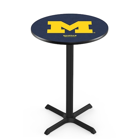 Holland Bar Stool Co 36" Blk Wrinkle Michigan Pub Table, 36" dia. Top L211B3636MichUn