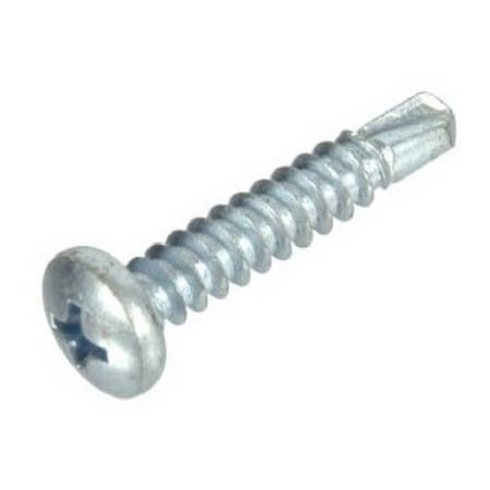 Hillman Self-Drilling Screw, #10-16 x 3/4 in, Zinc Plated Steel Pan Head Phillips Drive, 5 PK 41516