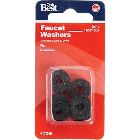 Do It Best 19/32'' Black Flat Faucet Washer, 6 Ct. DIB805-33
