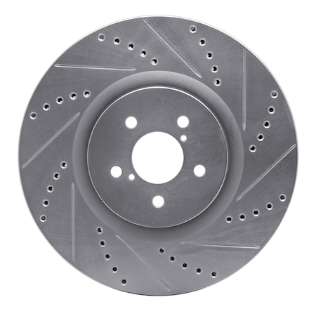 Dynamic Friction Co DFC Brake Rotor - Drilled and Slotted - Silver 631-13014R