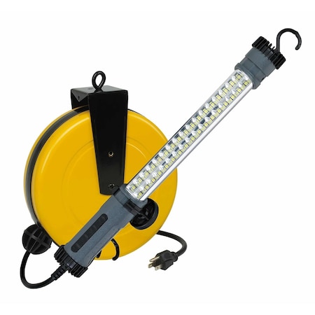 Alert Reel Mfg ProReel Professional Grade Retractable Cord Reel w/LED Task Light, .1 Amp, 50' 18/2 SJT, 1000 Lumen 5050SM