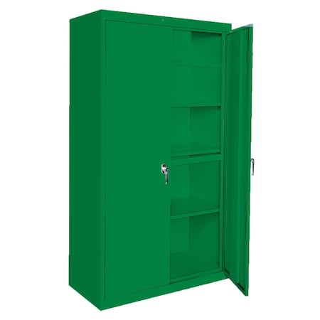 Steel Cabinets Usa Adjustable Storage Cabinet, 72 in H, 30 in W, Pure Green, 4 Shelves AAH-30RB-P GRN