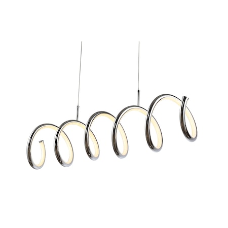 Jonathan Y Ali 31" Dimmable Adjustable Integrated LED Metal Linear Pendant, Chrome JYL7024A