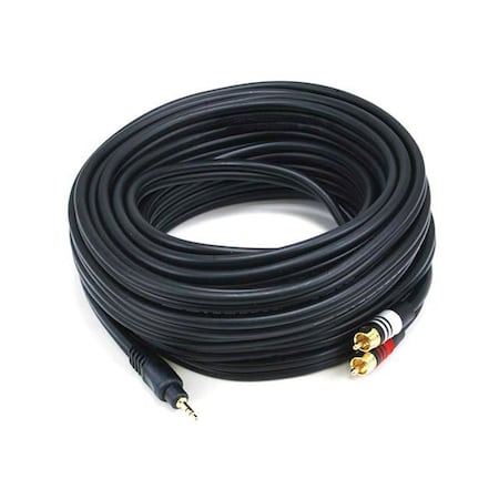 Monoprice A/V Cable, 3.5mm(M)/2 RCA(M), 35ft 5602