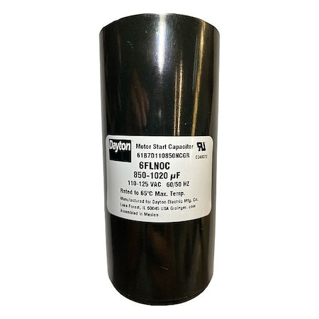 Dayton Motor Start Capacitor, Round 6FLN0