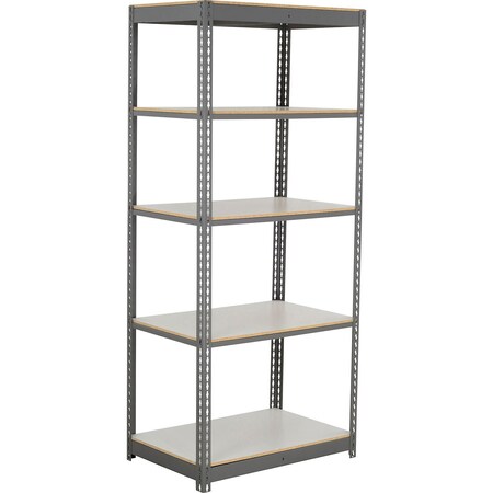 Global Industrial 5 Shelf, Commercial Duty Boltless Shelving Starter, 36"Wx12"Dx60"H, Laminate Deck B3165760