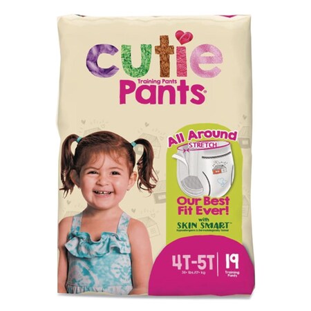 Cuties CutiePants Refastenable Training Pants for Girls, Size 4T-5T, 38 lbs to 50 lbs, 76PK CR9008