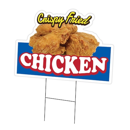Signmission Crispy Fried Chicken Die Cut Yard & Stake outdoor plastic window, 1824-Crispy Fried Chicken C-DC-1824-DS-Crispy Fried Chicken19