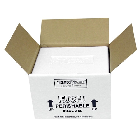 Polar Tech Industries Insulated Shipping Kit, 12 3/4 in H, 0.875 in Wall Thickness, Blue, White, 2 PK ON47C