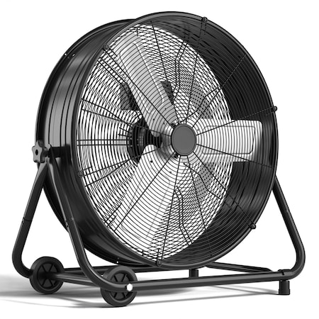Edendirect 30 inches three speeds high velocity drum fan in black, 360 degrees oscillation, built in handle ZR-FT-30-PLUS-BLACK