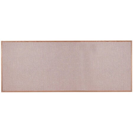 Aarco Designer Fabric Bulletin Board w/ an Oak Frame, Frame: Clear Lacquer, Board: Quartz 48''Hx120''W OF48120005
