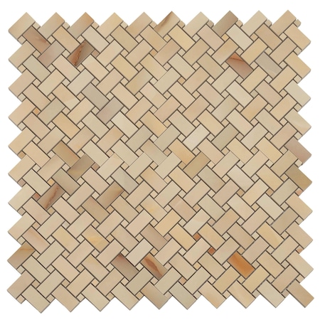 Apollo Tile Splendor 12x12 Miele Porcelain Mosaic Onyx Basketweave Wall and Floor Tile (4.84 sq ft/case), 5PK APLIMPONXMILMO