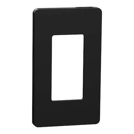 Square D Cover Frame, X Series, 1 Gang, Screwless, Number of Gangs: 1 Plastic, Matte Finish, Black SQWP141001BK