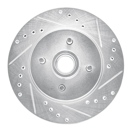 Dynamic Friction Co DFC Brake Rotor - Drilled and Slotted - Silver 631-54026R