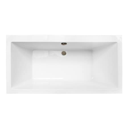 Kingston Brass 66-Inch Acrylic Rectangular Double Ended Freestanding Tub with Overflow/Drain Assembly VTSQ663422M3