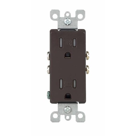Ezgeneration 15A, 125V Decora Duplex 5-15R Brown Outlet EZ3309854