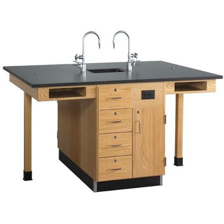 Diversified Spaces Four Station Service Center, 66" W, 36" Height, Pedestal C2416K