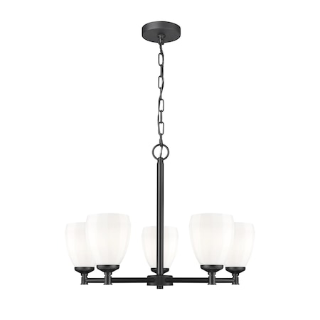 Z-Lite Oren 5-Light Chandelier, 25 in W, Matte Black 7004-5MB