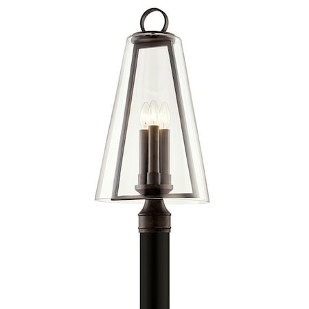 Troy Lighting Adamson 3 Light Post 12 In. French Iron P7405-FRN