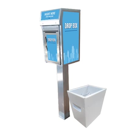 American Security Cabinets Small Payment Drop Box 500 Walk Up, In Ground PMT-500-SS-IG-DL-KB