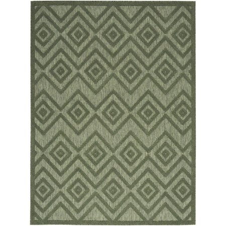 Homeroots 4' X 6' Dark Green And Light Green Geometric Indoor Outdoor Area Rug 556274