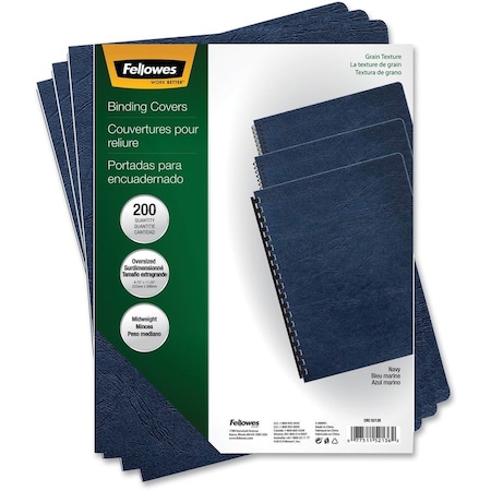 Fellowes BINDING COVERS EXPRESSIONS GRAIN NAVY 20 52136