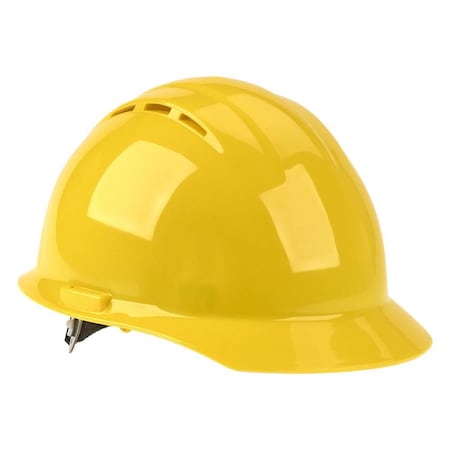 J. J. Keller & Associates SAFEGEAR Cap Style Hard Hat, Vented, 4 Point Adjustable Ratchet Suspension, Class C, Yellow, 1 Pc 69996