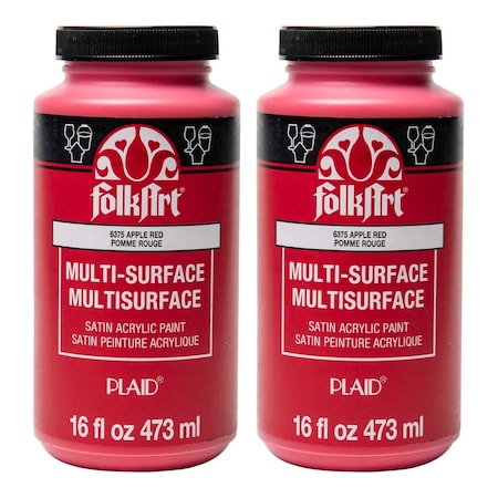 Folkart Acrylic Paint, Satin, Acrylic Base, Apple Red 6375