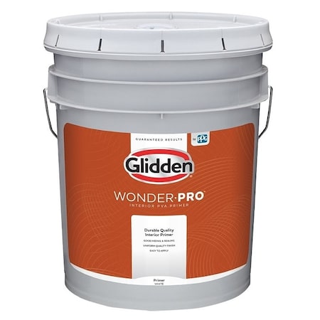 Glidden Wonder-Pro GLWP3300 Series PVA Primer, Flat, White, 5 gal GLWP3300/05