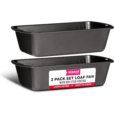 Bakken-Swiss Loaf Pan Set, Nonstick Carbon Steel, Dishwasher Safe, Premium Bakeware, 2PK BKLOAF2