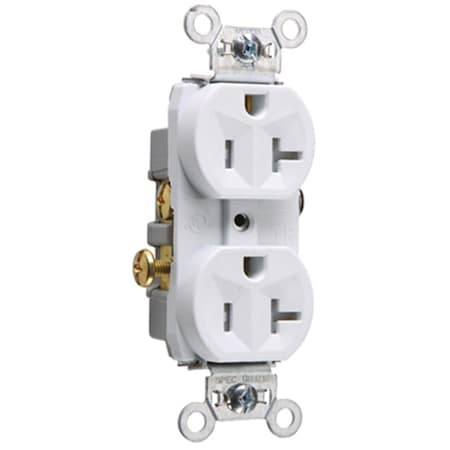 Nextgen TR20WCC8 20A 125V Duplex Tamper Resistant Receptacle, White NE586469