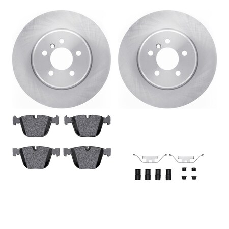Dynamic Friction Co DFC Rotors with EURO 5000 Ceramic Brake Pads includes Hardware 6612-31371