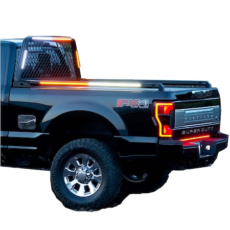 Putco Light Bar, LED; 44 Inch Length; Amber And White LED; 1400 Lumens; Clear Lens; Black Housing; 93009-44