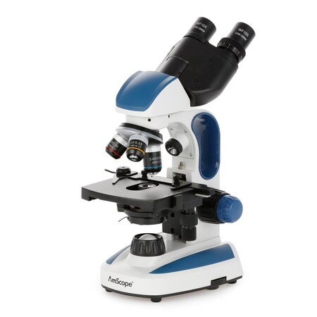 Amscope B110 Binocular Compound Microscope 40X-1000X dual LED, Ergonomic, Lab w/3D Two-Layer Mechanical Stage B110C