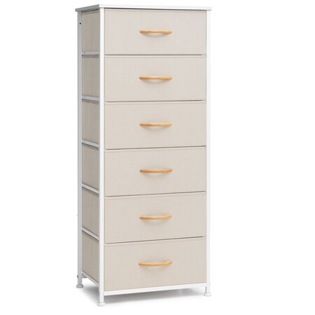 Homeroots 18" Blue and Black Steel and Fabric Six Drawer Chest 484695
