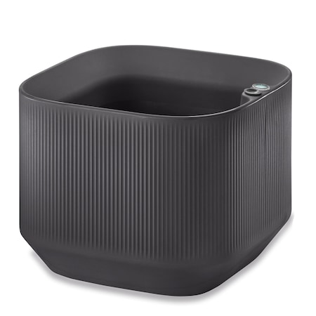Crescent Garden TruDrop Modular Self-Watering Low Square Plant Box - Indoor/Outdoor - Slate, 20"x20"x16"H A614097