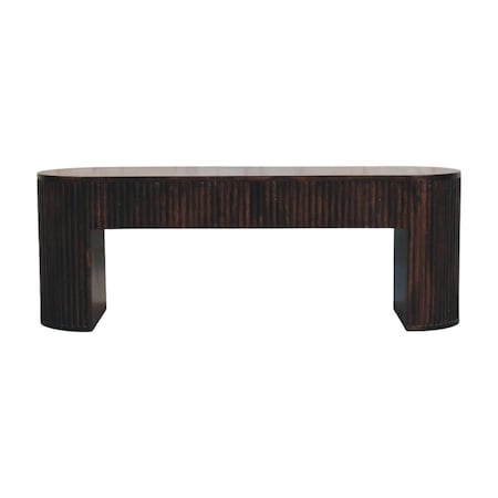 Homeroots 49in Brown Solid Wood Storage Bench With Cabinet 718237