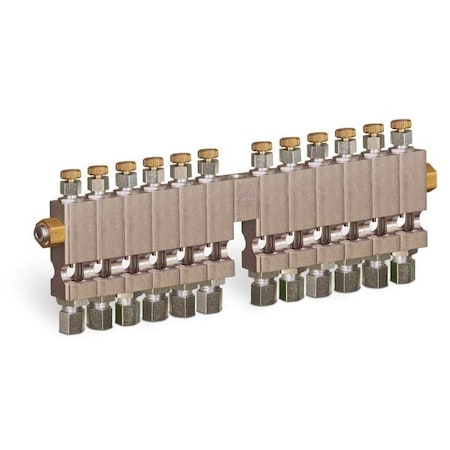 Oil-Rite Multiple Sight Feed With 12 Valves - Vented, 1/4in. OD Tube B3150-12