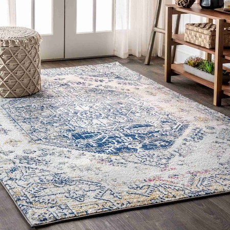 Jonathan Y Modern Persian Boho Vintage Cream/Blue 5 ft. x 8 ft. Area Rug MDP203A-5