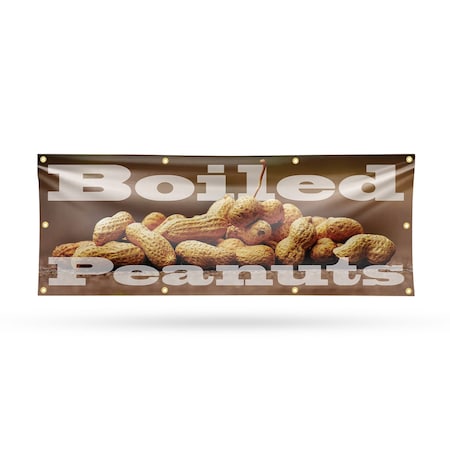 Signmission Boiled Peanuts, 36 Inch x 96 Inch, Vinyl Banner B-96-30490