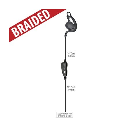 Klein Electronics Agent 1-Wire Earloop with Motorola M7 Connector, Braided Cable AGENT-M7-BR