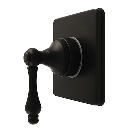 Kingston Brass Single-Handle Six-Way Diverter Valve with Square Trim Kit, Matte Black KS4040AL