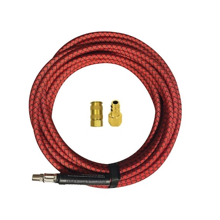 Reading Technologies Conductive Air Hose, MNPT, 35 ft L, 400 psi, Polyester Silicon Composite, 3/8 in ID Black/Red SHC-35
