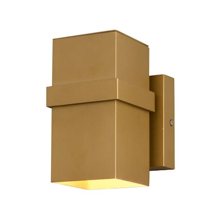 Vaxcel Lavage, 7 in H, Gold Outdoor Wall Sconce, Dark Sky Light Fixture T0823