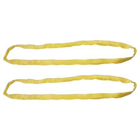 Mytee Products Round Sling 20 ft Yellow 8400# Vertical 6700 # Choker 16800 # Basket, 2PK RSL-20-8400x2