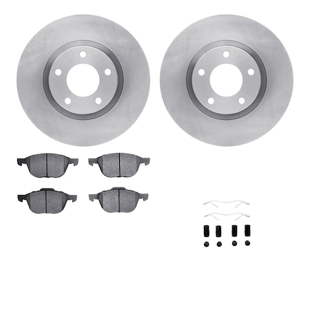 Dynamic Friction Co DFC Brake Rotor with 5000 Brake Pads and Hardware Kit 6512-80290