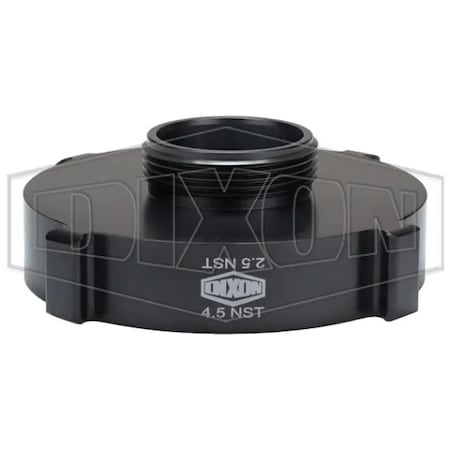 Dixon Style N37 Rocker Lug Hydrant Adapter, 4-1/2 x 2-1/2 in, Female NST NH x Male NST NH, Hardcoat An N37-45F25F